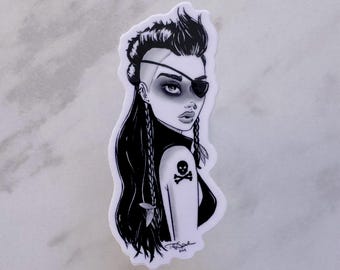 Pirate Babe Sticker I Inky Babes Stickers I Laptop Water Bottle Decal