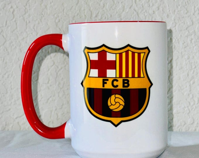 Personalized FC Barcelona Ceramic Mug – Official Logo Soccer Gift