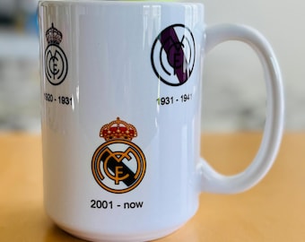 Real Madrid FC Logo Evolution Mug – Soccer Fan Gift
