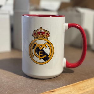 Personalized Real Madrid Ceramic Coffee Mug - Official Logo, Custom Soccer Fan Gift, Football Team Merch, Dishwasher & Microwave Safe 15oz