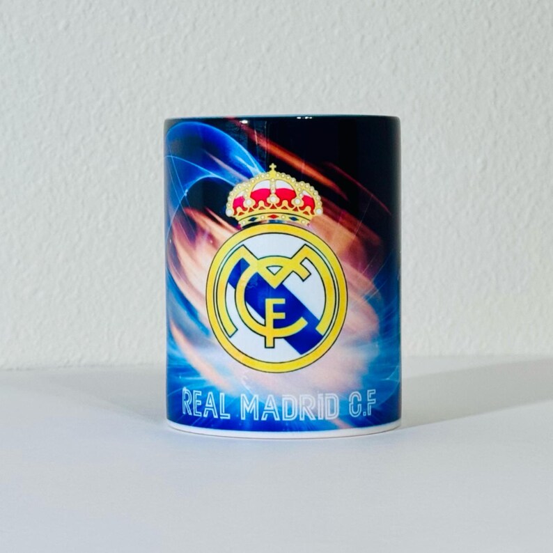 Taza de fútbol del Real Madrid / Cerámica de 15 oz, diseño vibrante imagen 8