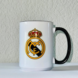 Personalized Real Madrid Ceramic Coffee Mug - Official Logo, Custom Soccer Fan Gift, Football Team Merch, Dishwasher & Microwave Safe 15oz