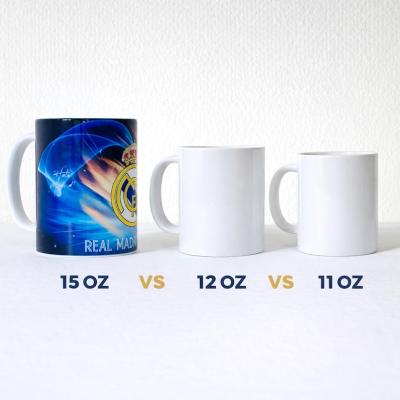 Taza de fútbol del Real Madrid / Cerámica de 15 oz, diseño vibrante imagen 4