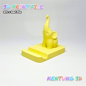 愛らしい象の携帯電話ホルダーの3Dプリントモデル