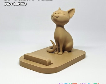 Cat phone Holder 3D Printable STL Model