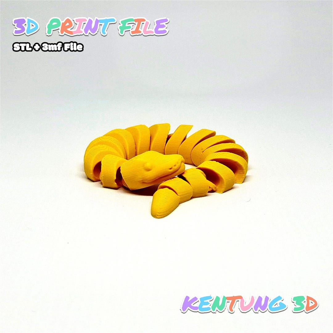 Flexi Python Snake Articulated 3D Printable STL Mode - Etsy