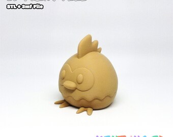 Kawaii Chicken Figurine STL  Stylized 3D Print Friendly