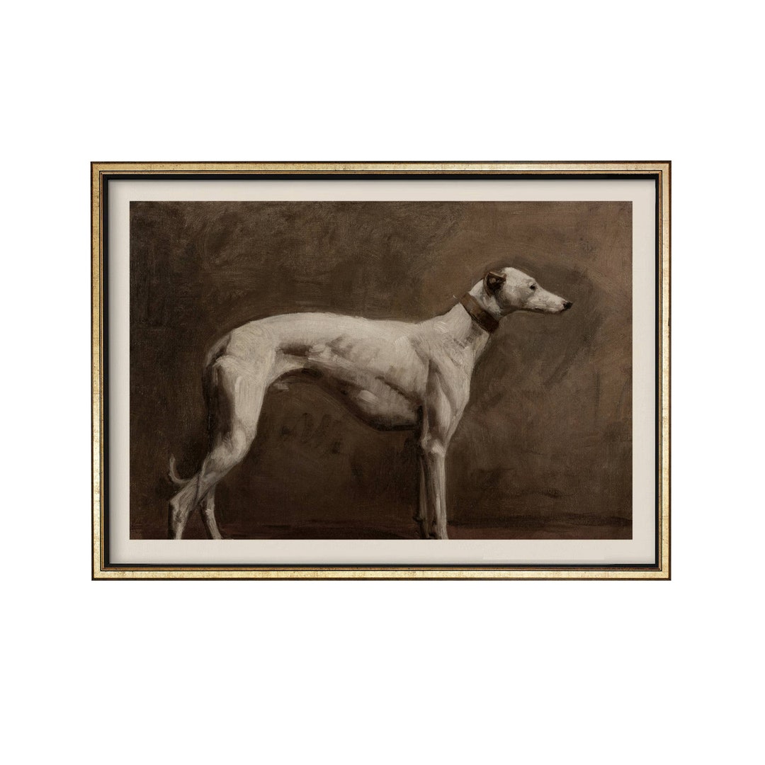 Antique Dog Portrait Poster Animal Painting Wall Art Etsy