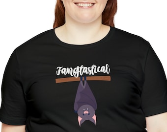 コウモリシャツ かわいいコウモリ ハロウィンTシャツ コウモリ好きへのギフト ハロウィンギフト コウモリの牙シャツ 面白いかわいいハロウィンTシャツ 10月シャツ かわいいコウモリTシャツ