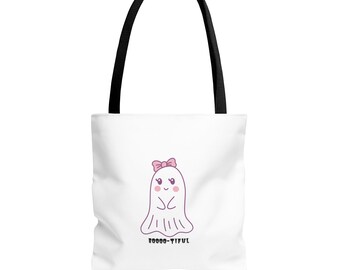 Cute Ghost Halloween Lover Spooky Season Tote Trick or Treating Candy Bag Fall Themed Reusable Lunch Tote