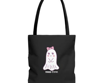 Cute Ghost Halloween Lover Spooky Season Trick or Treating Candy Bag Fall Themed Reusable Lunch Bag Tote
