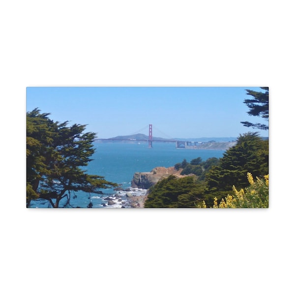 Golden Gate Bridge San Francisco Camino Del Mar - Fort Miley Lookout -  Bay Area Canvas Gallery Wrap