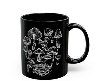 11oz/15oz Mushroom Lover Fungi Print Toadstool Mycology Forager Coffee Mug