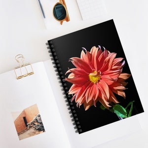 Dahlia Flower Spiral Notebook: Floral Print Journal