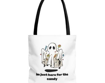 Cute Ghost Halloween Lover Spooky Season Trick or Treating Candy Bag Fall Themed Reusable Lunch Bag