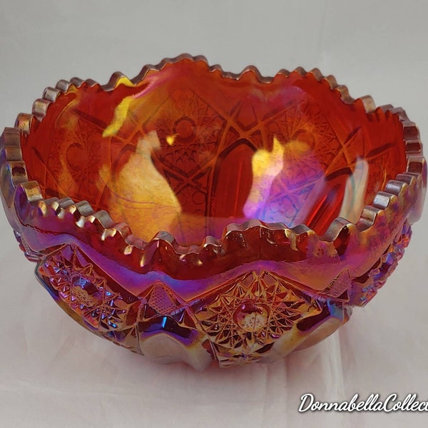 Red Carnival Glass Bowlnull