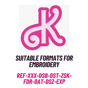 Diseño de bordado K, bordado Ken K, regalos para amigos, archivo digital para máquinas, bordado de letras K, bordado de texto, novia