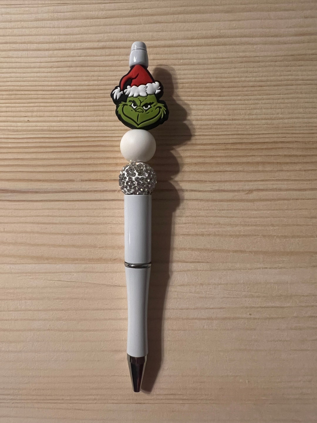 Christmas Grinch Pen Silicone Beaded Pens Custom Made Beaded Etsy