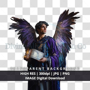 Arcángel espiritual Zadquiel, hombre, Ilustración divina, Imagen digital PNG JPG, Decoración de pared, Diseño gráfico, Manualidades DIY, Arte sacro