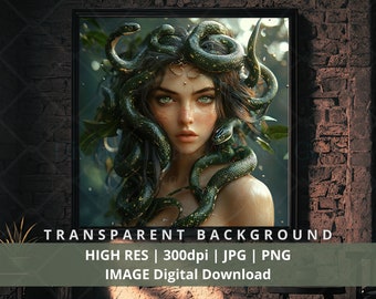 Medusa Art Print: Greek Goddess, Divine Feminine Wall Decor (Digital Image)