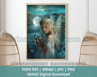 Zodiac Cancer Angel: Celestial Stock Art for DIY Astrology Projects