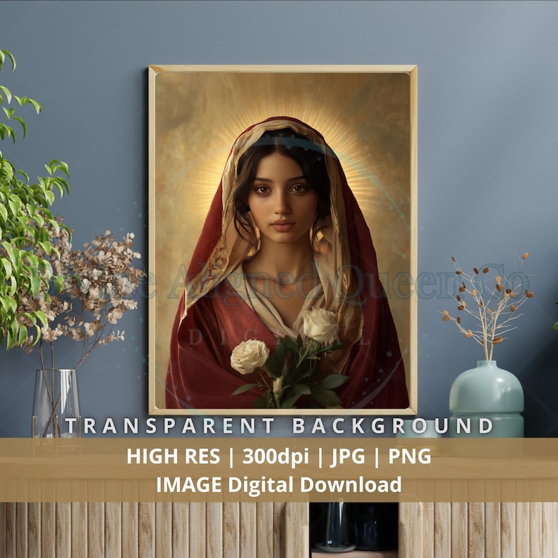 Magdalene With Roses Mary Magdalene, Divine Feminine Portrait, Digital Art for DIY Crafts ...