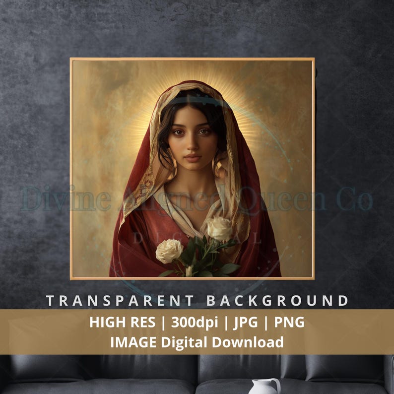 Magdalene With Roses Mary Magdalene, Divine Feminine Portrait, Digital Art for DIY Crafts ...