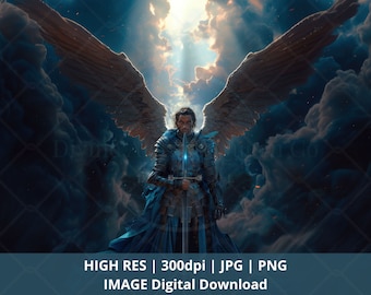 Archangel Michael Art: Spiritual Healing Image (Digital Download)