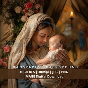Mother Mary Baby Jesus Nativity-1, goddelijke vrouwelijke kunst, digitaal png-bestand JPG, wanddecoratie, grafisch ontwerp, doe-het-zelf, spirituele heilige kunst