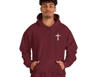 Christlicher Hoodie, Kreuz Hoodie (Farbe Granat), Unisex Heavy Blend ™ Kapuzen-Sweatshirt