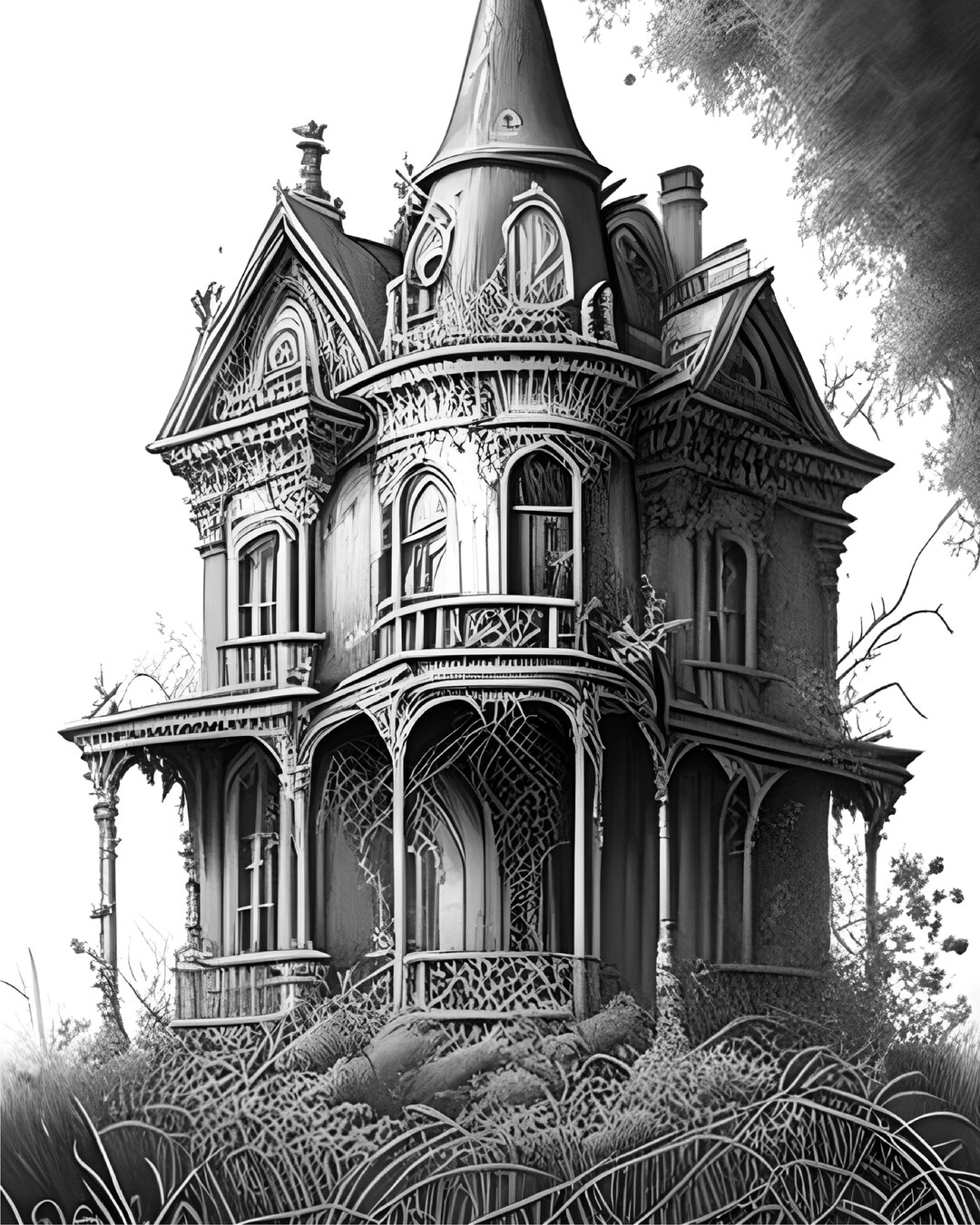 Haunted Mansion Procreate Brushes and Stamps - High-quality, Highly ... - Grand Mansion House Texture Brushes