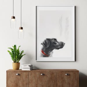 Minimalist dog Pencil poster, Modern Sketch Wall Art Printable, Neutral Animal Decor, Digital Download for Pet gift, Aesthetic home decor