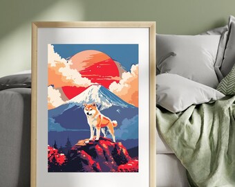 かわいいロンドン コーギー プリント、印刷可能な英国の壁アート