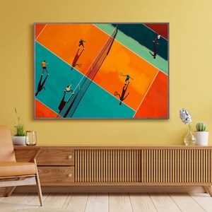 Tennis Challenge print Minimalist People Art, Old money poster gift, Printable tennis Wall Art, home decor, sport poster vintage Open US art