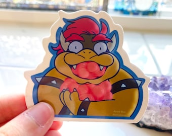 Bowser Vinyl Sticker - Bowser with Peaches