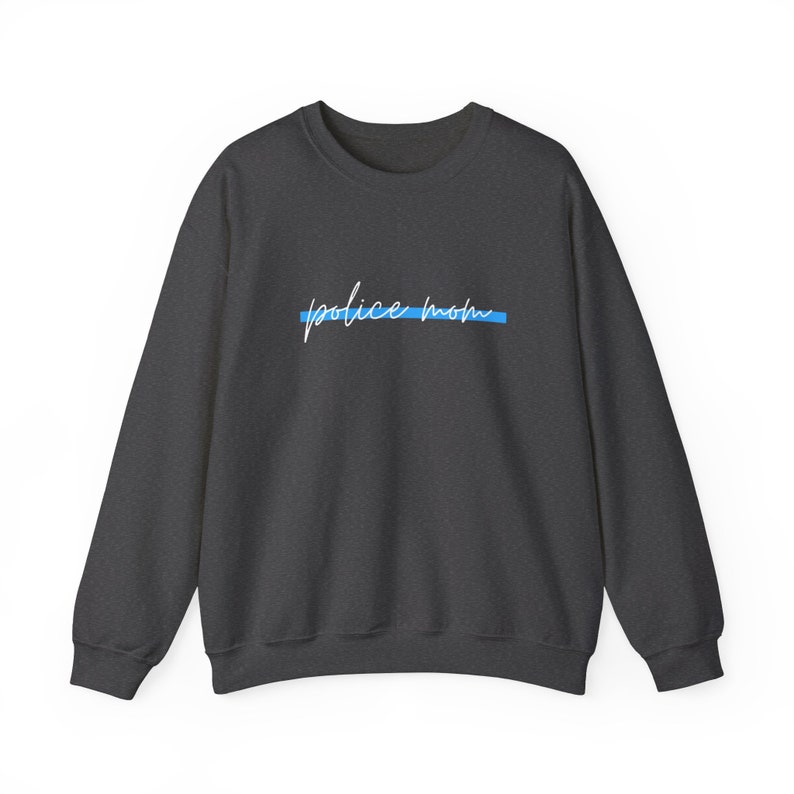 Police Mom Sweatshirt, Law Enforcement Mother Gift, Thin Blue Line Apparel, Cop Mama Shirt, Police Officer Mom Pullover, Supportive Law image 4