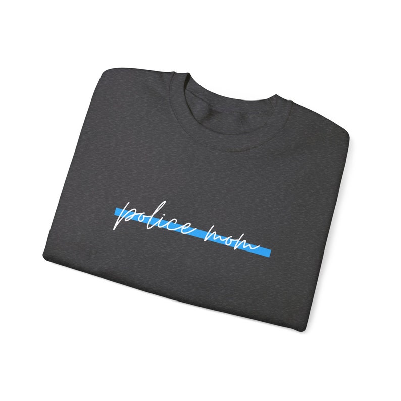 Police Mom Sweatshirt, Law Enforcement Mother Gift, Thin Blue Line Apparel, Cop Mama Shirt, Police Officer Mom Pullover, Supportive Law image 6