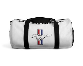 Sac polochon Mustang Lifestyle, accessoires Mustang, sac Mustang, sac Ford, sac de sport de course, fan de course, cadeaux pour lui et elle