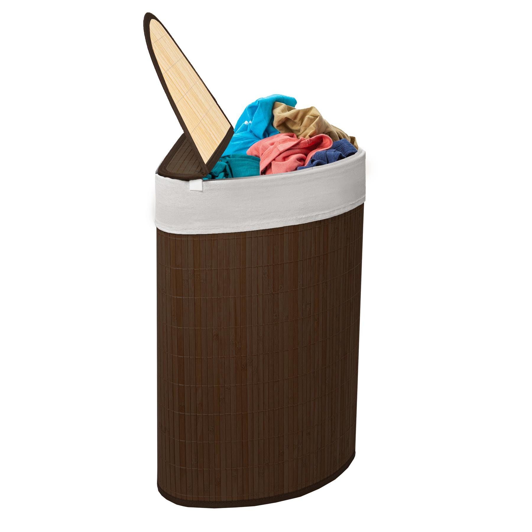 Mantraraj 58L Bamboo Laundry Basket Triangle Foldable Storage Hamper