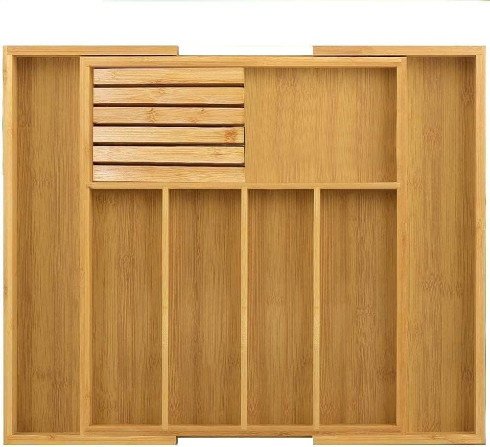 Set Adjustable Bamboo Drawer Divider Kitchen Drawer 