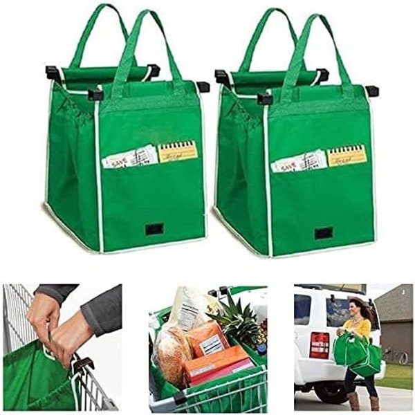 MantraRaj Strong Réutilisable Supermarket Shopping Trolley Bags Grocery Grab Bags Pliable Express Shopping Trolley Bag (Lot de 2)