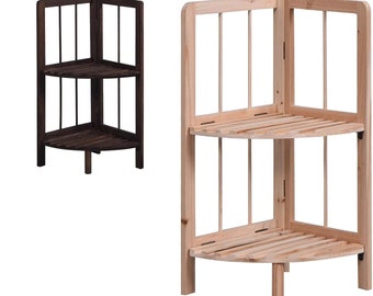 MantraRaj Étagère d'angle en bois à 2 niveaux, autoportante, pliable, polyvalente, présentoir d'angle de rangement, chambre à coucher, salon