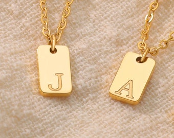 Custom Gold Pendant Necklace, Personalized Initial Charm Necklace, Mother's Day Gift, Gold Necklace Pendant 18k Gold, Gift for Her