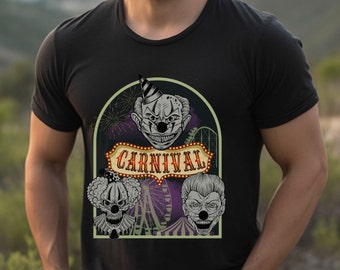 Scary Clowns Carnival Shirt, Horror Movie Shirt, Scary Halloween Shirt, Graphic tees, Vintage Graphic Clown Carnival, Scary Movie Shirt