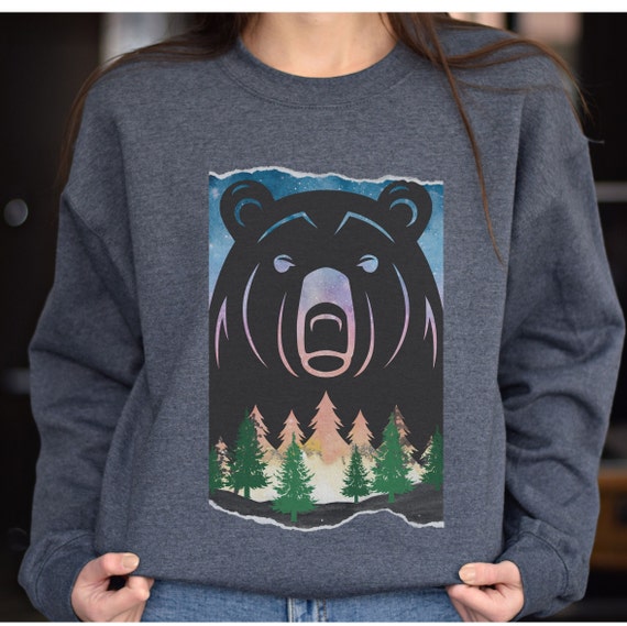 【 PROJECT】Camping Bear Sweatshirt Bear Camping Sweatshirt, Bear Sweater, Camping Theme Gift