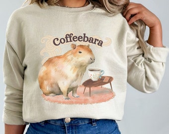 CoffeeBara Sweatshirt, Coffee and Capybaras cute sweatshirt, Capybara lover gift, Funny Coffee Gifts, Coffee lover gift, Capybara Shirt