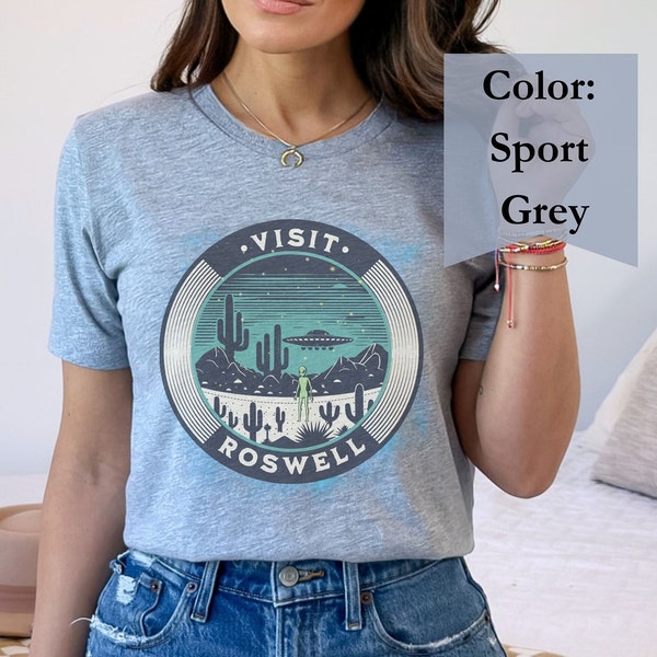 Visit Roswell New Mexico Shirt, UFO inspired Tee, Alien Graphic TShirt, Flying Saucer Shirt, Area 51, Unisex Travel Shirt, Alien Shirt
