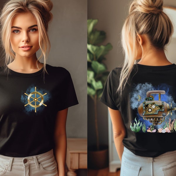 Literarisches Tshirt, 20.000 Fees unter dem Meer Tribut, Steampunk, Literatur Shirt, Geschenk für begeisterte Leser, Buch thematische Geschenke, Jules Verne