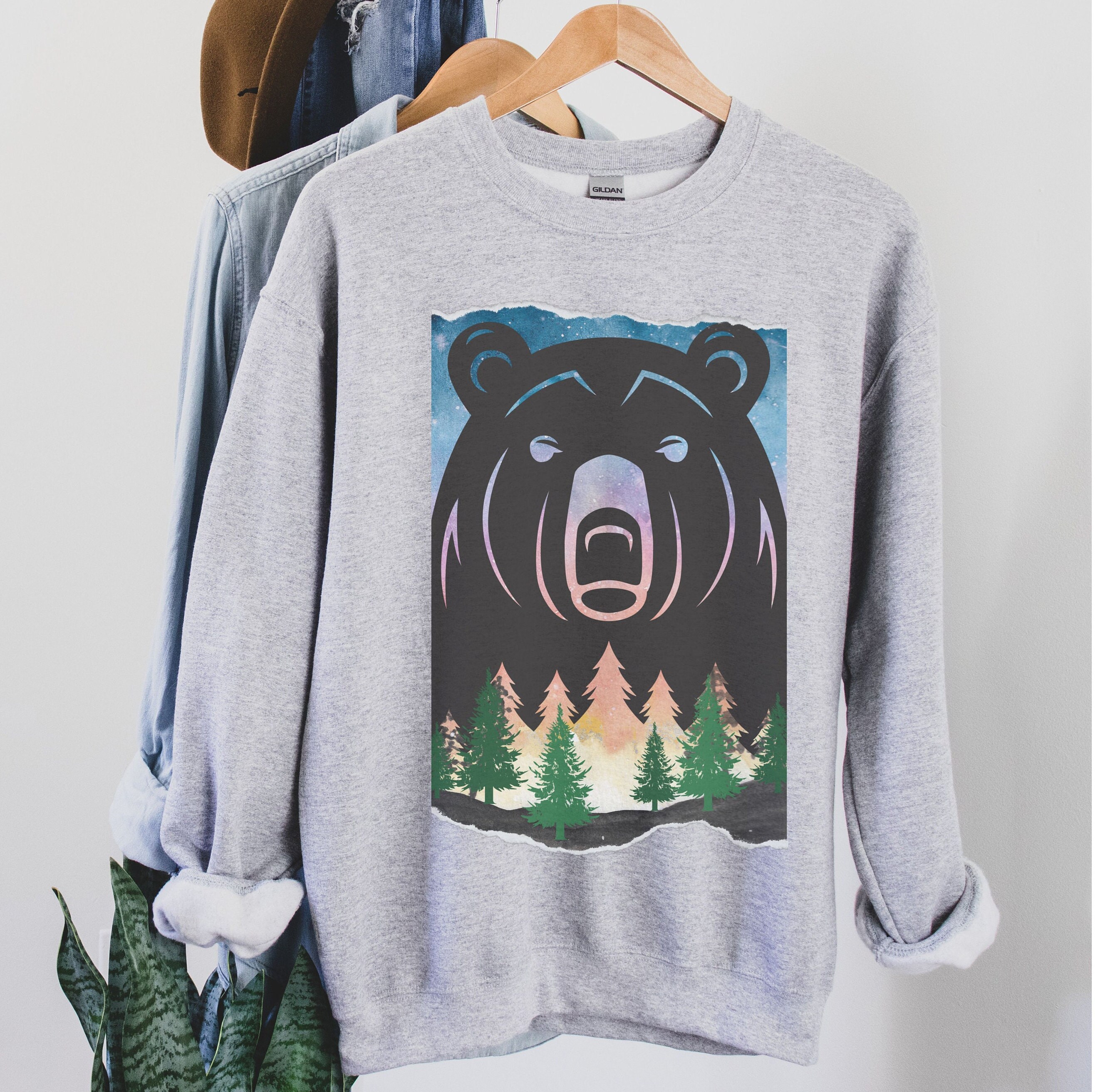 Bear Camping Sweatshirt, Bear Sweater, Camping Theme Gift