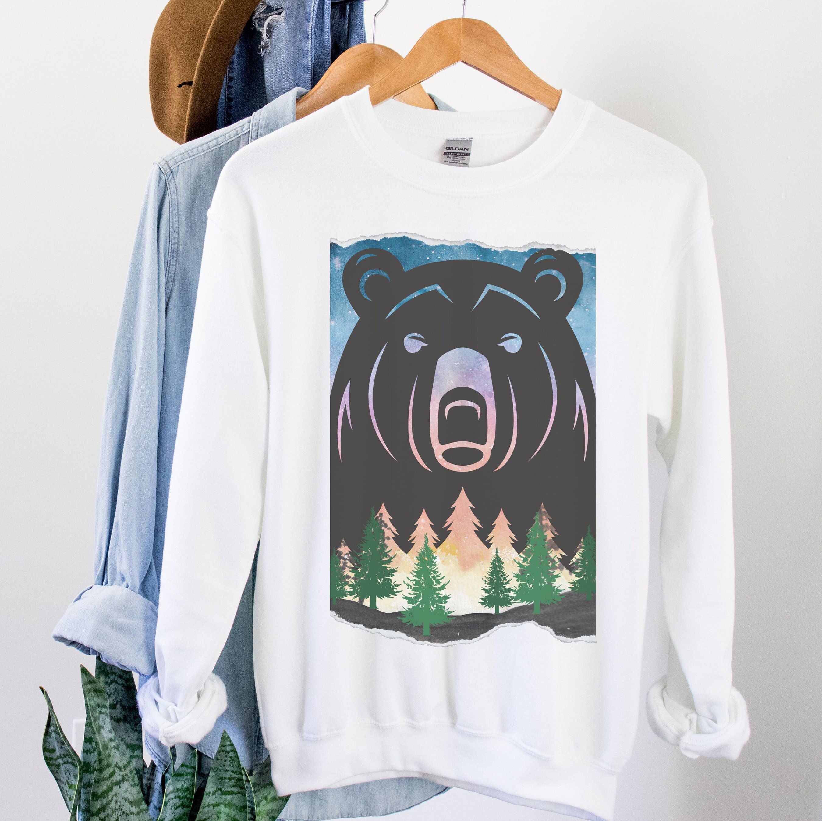 Bear Camping Sweatshirt, Bear Sweater, Camping Theme Gift